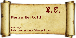 Merza Bertold névjegykártya